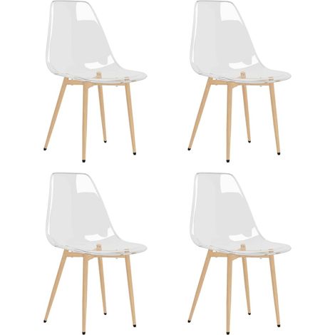 Maison Exclusive - Chaises à manger lot de 4 Transparent PET