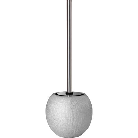 Aquasanit Glitter portascopino ceramica argento sat con manico con coperchio cromato codice prod: QF2140AS