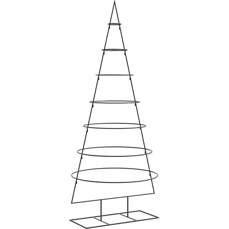 Arbre de Noël Sapin de Noël en métal pour décoration noir 180 cm (1/5)