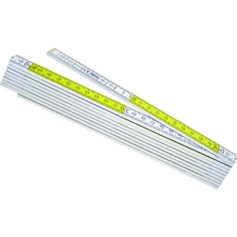DOPPIOMETRO METRICA IN LEGNO BIANCO/GIALLO FORTE SPESSORE (1/2)