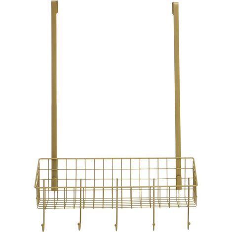 Interiors By Premier Smart Design Gold Finish Over The Door Hanger, Versatile Storage Over Door Hooks, Sturdy Hanging Hooks (1/5)