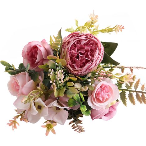 Bouquet De Pivoines Artificielles - Fleur En Soie Avec Branches Flexibles - Décoration Intérieure Et Extérieure - 1 Pièce (1/5)