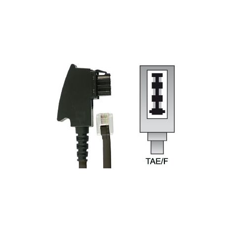Câble de raccordement téléphonique S-IMPULS, TAE/F, noir, 3 m, câblage international