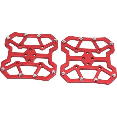 1 Paar selbstverriegelnde Pedalplattformadapter aus Aluminiumlegierung für SPD-Mountainbike-Systeme, rot (1/5)