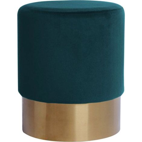 Pouf Rond Design "Nano" 42cm Vert Foncé (1/3)