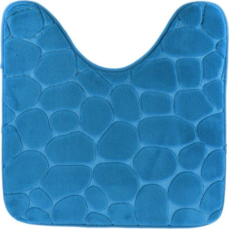Tappetino contour in microfibra con ciottoli 45x50 cm - blu anatra - Tendance (1/3)