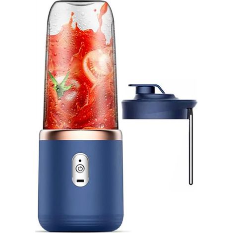 Mini presse-agrumes électrique portable de 400 ml avec couvercle à boire directement, rechargeable par USB, pour la maison, les voyages, le bureau, la salle de sport (1/5)