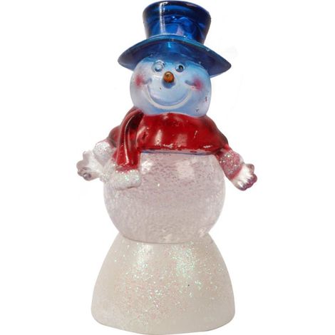 Decorazione luminosa a LED a forma di pupazzo di neve, 13 cm