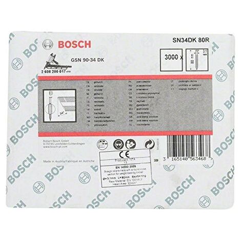 Chiodo a testa D SN34DK 80R, 3,1 mm, 80 mm, senza rivestimento, rigato, confezione da 3000 pezzi (1/2)