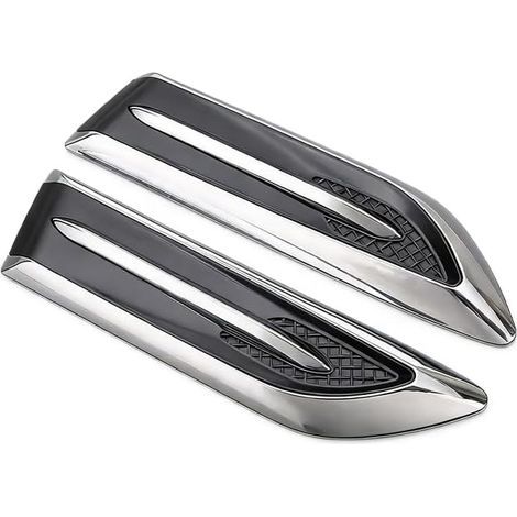 2-Piece Side Vent Sticker Set, Black Chrome ABS, Shark Style, For Renault Clio IV V (1/5)