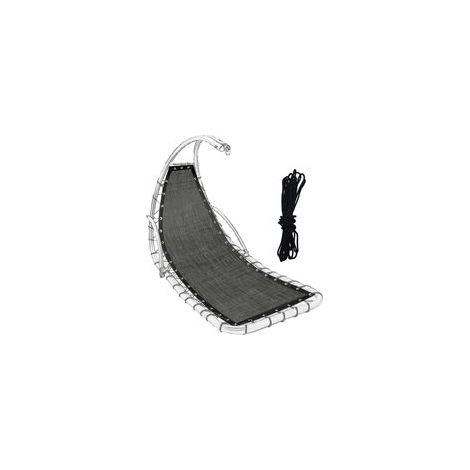 Tissu de siège de rechange pour chaise balançoire suspendue en textilène 64 x 197 x 23 cm Gris noirâtre Bleu marine Café Kaki Gris foncé Diamant (Gris noirâtre B) (1/4)