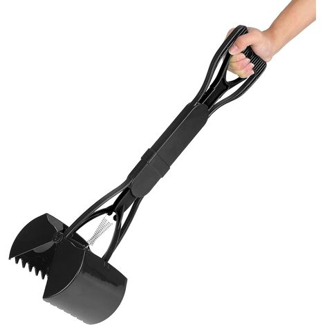 Hundekotschaufel mit langem Griff, tragbare Kotschaufel, 60 cm, Schwarz (1/5)