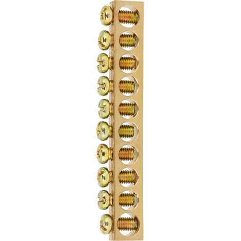 10 pièces barrette de terre neutre en laiton à vis 10 trous pour répartition électrique (1/5)