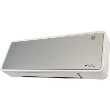 Calefactor Cerámico mural 2000 W frontal de cristal plateado mando a distancia y temporizador