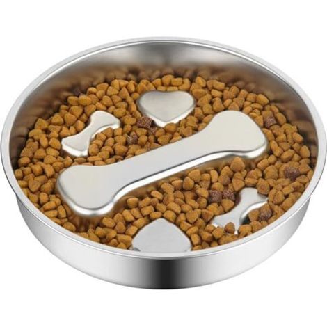 Gam Anti-Glutton Dog Feeder, 22cm Stainless Steel Gam Anti-Glutton Dog Feeder, Gam Dog Feeder, Gam Large Feeder, Gam Cat Feeder, Gam Dog Feeder, Anti-Glutton Shield, for Dogs and Cats (1/4)