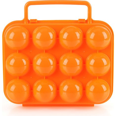 1 Pièce Portable Plastique 12 Grille Oeuf Boîte De Rangement En Plein Air Pique-Nique Portable En Plastique Boîte À Oeufs Boîte Pliante Panier Oeuf Transporter Boîte De Rangement Durable (Orange) (1/3)
