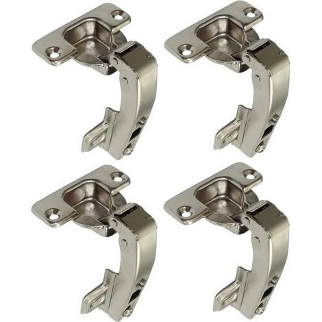 Charnières invisibles pour meuble d'angle – Lot de 4, ouverture 35 mm, système clipable 90° avec amortisseur intégré (1/4)