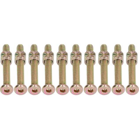 Kit de 10 vis à tête hexagonale creuse M6 en acier inoxydable galvanisé pour lit bébé (M6 x 50 mm) (1/5)