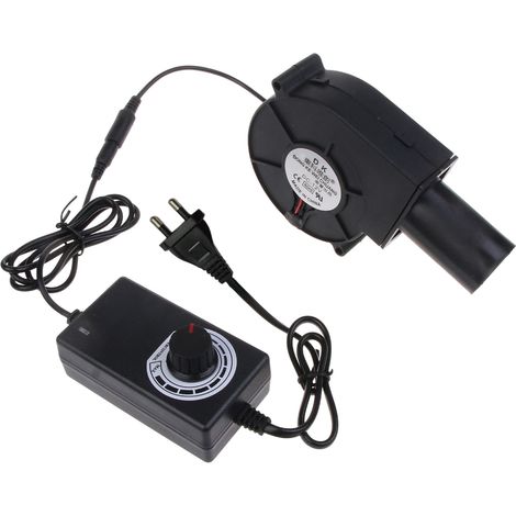 Ventilateur électrique pour barbecue 9733 97 mm 12 V 2 A 5500 tr/min, débit d'air réglable et important, idéal pour le camping, la cuisine, les grillades et les réchauds, avec conduit d'air.-AquaForge