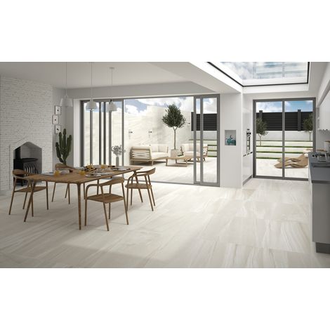 Bordeaux – Baldosa porcelánica efecto piedra caliza · interior y exterior - Taupe - 60x60 cm - Palet completo (1/5)