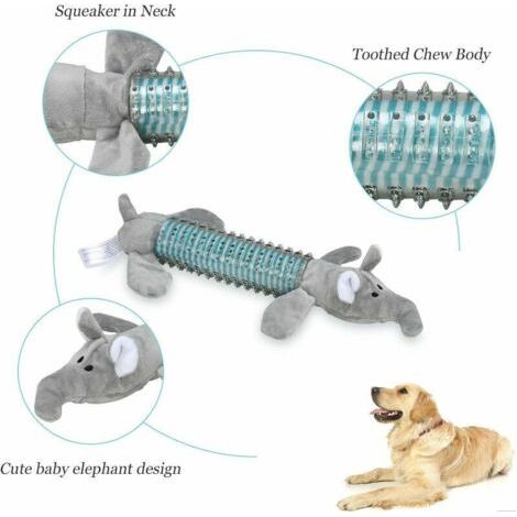 BUNTHAUS Peluche pour chien Jouets en peluche pour chiens, jouets pour chiots en caoutchouc indestructibles petits chiens gris (1/3)