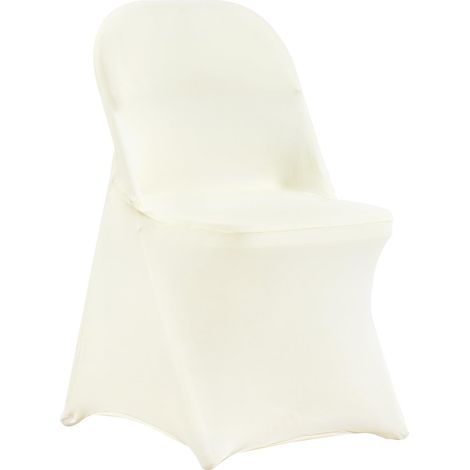 VEVOR Coprisedie Pieghevoli in Spandex Elasticizzato, Coprisedie Universali, Fodere Protettive Lavabili Rimovibili, per Matrimoni, Vacanze, Banchetti, Feste, Feste, Sala da Pranzo (50 Pezzi Bianco Avo (1/5)