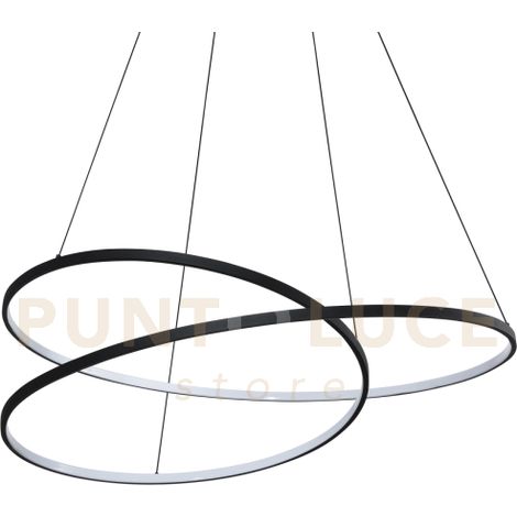 OZ LAMPADARIO A SOSPENSIONE LED SMD 75 W On-Off 8700 lm 3000 K D.100CM NERO