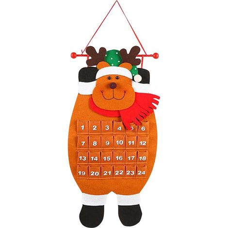 Calendrier De L Avent En Feutre - Décoration Murale Noël Compteur 24 Jours - Intérieur Maison - 1 Pièce (1/5)