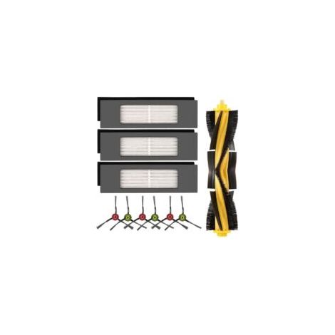 Repuestos para aspiradoras robot Ecovacs DEEBOT OZMO 920 950 T8 AIVI Max T9 T5 N5 N7 N8+ N8 Pro Plus DX55 DX93 DJ65: Kit de accesorios, 1 cepillo principal, 3 filtros HEPA, 6 cepillos laterales - Crez (1/4)