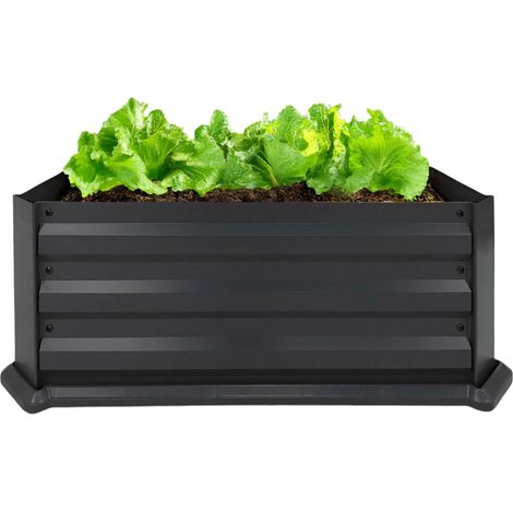 Metall Gemüsebeet Umrandung anthrazit pulverbeschichtet - 84 x 54 cm - Garten Hochbeet Umfassung aus Eisen ohne Boden
