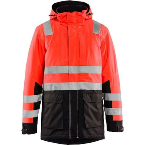 Parka de travail hiver haute visibilité 4495 - Rouge fluo/Noir XXL (1/5)
