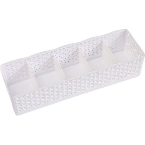 Organiseur de tiroir, organisateur de tiroir de bureau avec 5 compartiments en maille perforée Chaussettes Masque Serviette Gants Tissu (1/5)