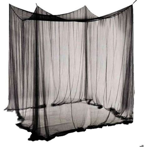 Moustiquaire - Baldaquin Lit 4 Ouvertures - Hauteur 240 Cm - Pour Lit Simple Double Grand - Camping Extérieur Véranda - 1 Pièce (1/4)