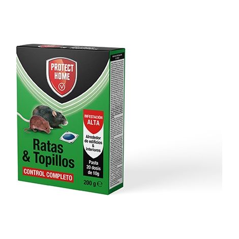 Bait frais Rodicum Coumatertralil Ratiratinide et Topicide 20x10 g 200 gr