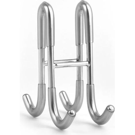 Crochet porte douche 12x12x5cm inox/PVC argenté, pour cuisine (1/4)