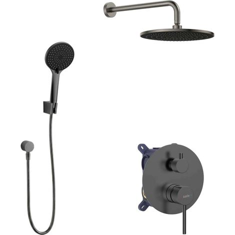 kielle Oudee I - Rubinetto da incasso per 2 elettrodomestici, con accessori e corpo EcoSpare, grigio canna di fucile 20633SP27 (1/4)