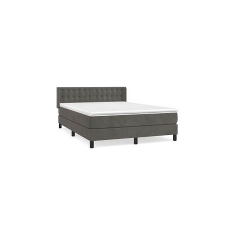 Sommier à lattes de lit et matelas Gris foncé 140x200 Velours (1/5)