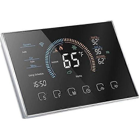 Thermostat intelligent WiFi programmable pour maison, adaptateur C-Wire fourni, régulation précise, compatible domestique. (1/5)