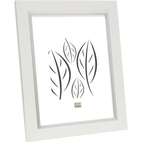 Cadre Blanc Biseau Argenté Photo 40x60cm S45VK1 (1/4)