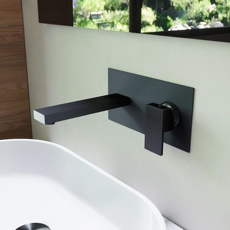 Miscelatore lavabo ad incasso senza scarico nero opaco Hedy (1/4)