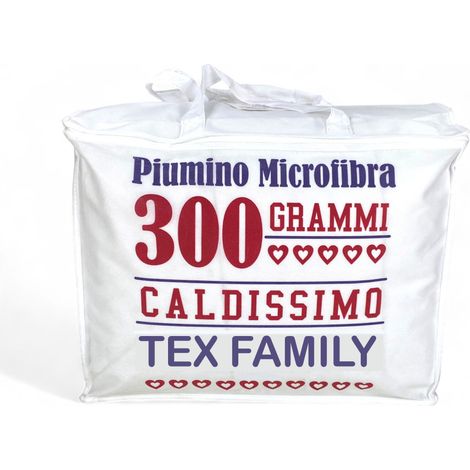 Piumino Letto Invernale Bianco 300 gr/mq - Microfibra Morbida e Poliestere Anallergico - Caldo e Traspirante 2 PIAZZE