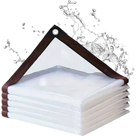 1 Bâche œillets 2x3m transparente polyéthylène imperméable résistance intempéries extérieur jardin véhicule (1/5)