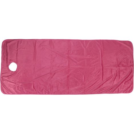 Drap de table de massage chaud, épais et moelleux, pour salon de beauté, équipement professionnel de spa avec trou, rouge violacé (1/5)