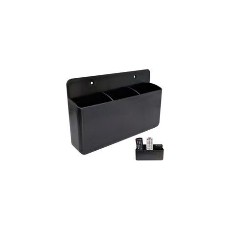 Support de Télécommande avec 3 Compartiment, Porte Telecommande Mural Adhésif, Rangement Telecommande TV, Support Universel Télécommande pour Maison Bureau école (Noir) (1/5)