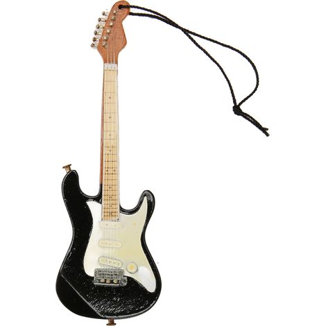 Modèle réduit de guitare électrique en bois innovant avec cordelette de suspension, idéal pour la décoration de cadeaux (02) (1/5)
