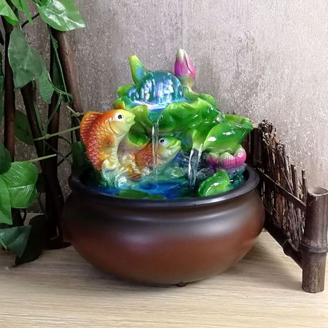 Mini fontaine de bureau Feng Shui Poisson porte-bonheur Décoration de bureau pour la maison (Prise UE 220-240V) (1/5)