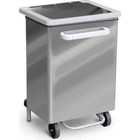 Pattumiera Per Raccolta Differenziata 47x37xh70 cm in Acciaio Inox a Pedale Lucido