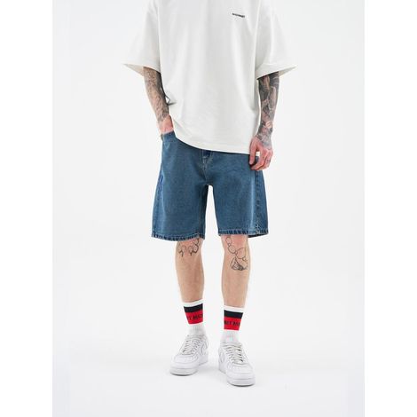Pantaloncini in denim blu scuro da uomo MyStars Blue Basic 29 (1/5)