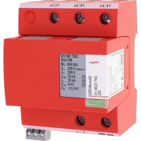 Protector sobretensiones Dehn M2 TNC 255 FM tipo 1+2+3, 3 polos