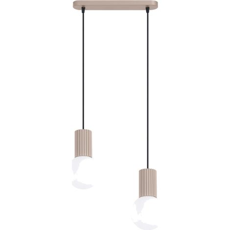 Suspensions Halo aluminium/verre taupe 2xG9 33.5cm Sollux (1/5)